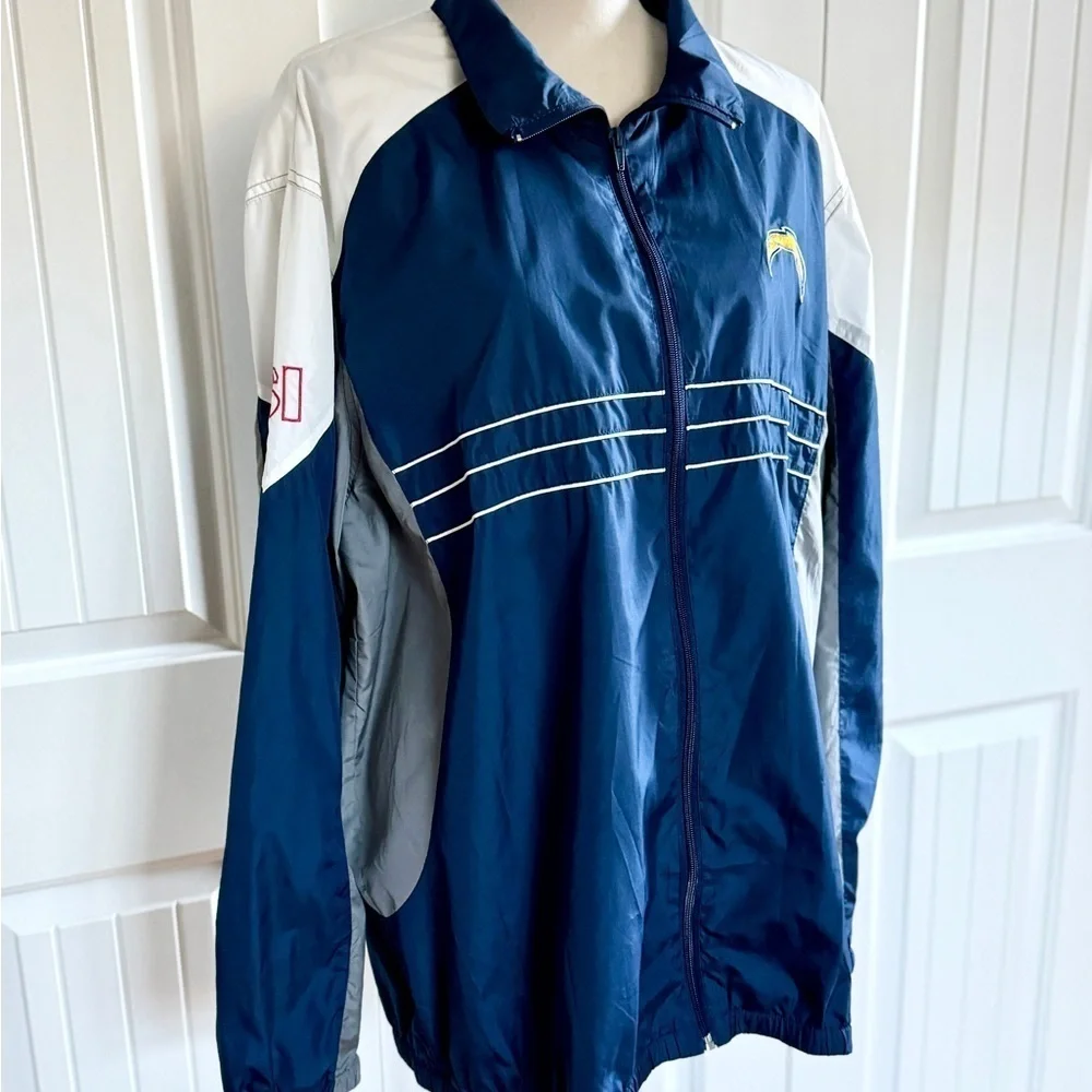 Los Angeles Chargers NFL Windbreaker Jacket Men’s XL Blue Colorblock Full Zip